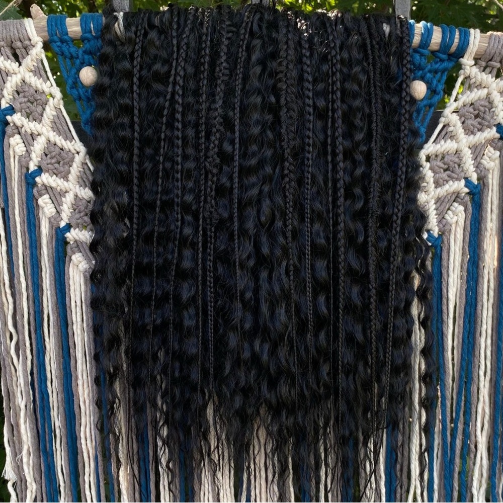 DE Curly Braided Dreadlock Extensions – Boho Braids / Faux Locs / Festival Hair